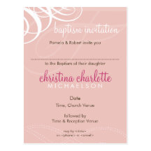 INVITATION DE BAPTÊME : : mode 1 de concepteur Carte Postale