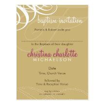 INVITATION DE BAPTÊME : : mode 5 de concepteur Carte Postale