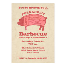 Invitation de barbecue de Porkaholic