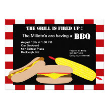 Invitation de barbecue d'hamburger et de hot dog