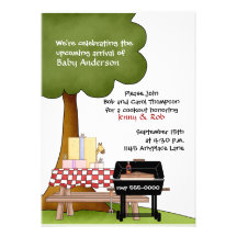 Invitation de Barre-b-Que de baby shower de filles