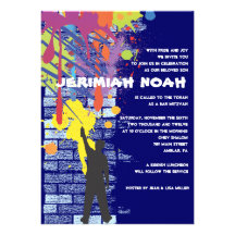 Invitation de bat mitzvah de barre d'artiste de gr