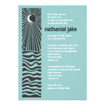 Invitation de bat mitzvah de barre d'eau de lune d invitations