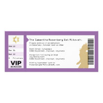 Invitation de bat mitzvah de billet de concert dan invitations