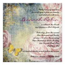 Invitation de bat mitzvah de ROSES et de PAPILLONS invitations