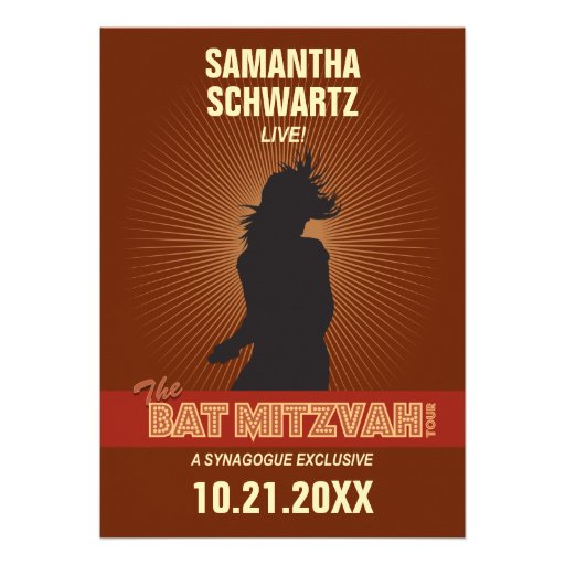 Invitation de bat mitzvah de vedette du rock