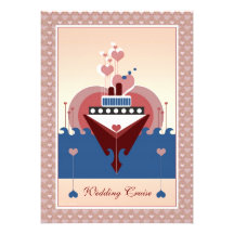 Invitation de bateau de coeur de croisière de mari