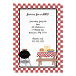 Invitation de BBQ avec le gril et la table de piqu