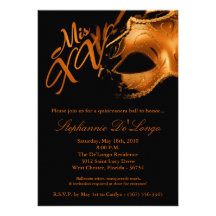 invitation de boule de Quinceanera du masque 15 de