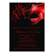 invitation de boule de Quinceanera du masque 15 de