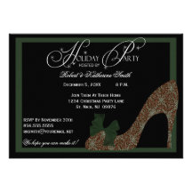 Invitation de carte de chaussure de flocon de neig