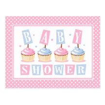 Invitation de carte postale de baby shower de peti