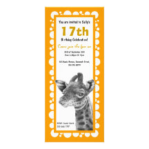 Invitation de cercles d'anniversaire de girafe de 