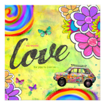 Invitation de colorant de cravate de hippie de la 
