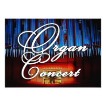 Invitation de concert d'organe - paysage bleu de f