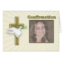 Invitation de confirmation de photo avec une croix cartes