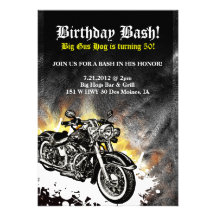 Invitation de coup d'anniversaire de route de mota