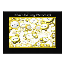 Invitation de coutil de fête d'anniversaire d'horl