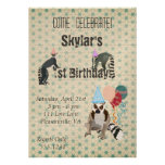 Invitation de cru d'anniversaire de lémurs