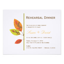 Invitation de dîner de répétition de feuille d'aut