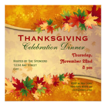 Invitation de dîner de thanksgiving