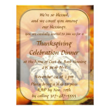 Invitation de dîner de thanksgiving de thème d'aut