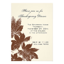 Invitation de dîner de thanksgiving de timbre de f
