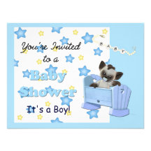 Invitation de douche de bébé d'étoiles bleues