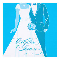 Invitation de douche de couples - bleu invitations