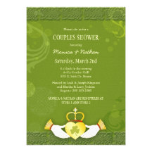 Invitation de douche de couples de mariage de coeu