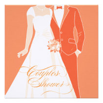 Invitation de douche de couples - orange invitations