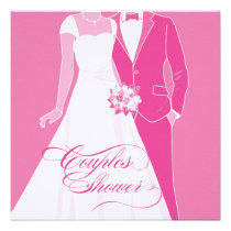 Invitation de douche de couples - rose invitations