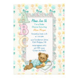 Invitation de douche de nounours d'ABC - pêche et 