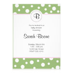 Invitation de douche : Vert et rose (#INV 016)