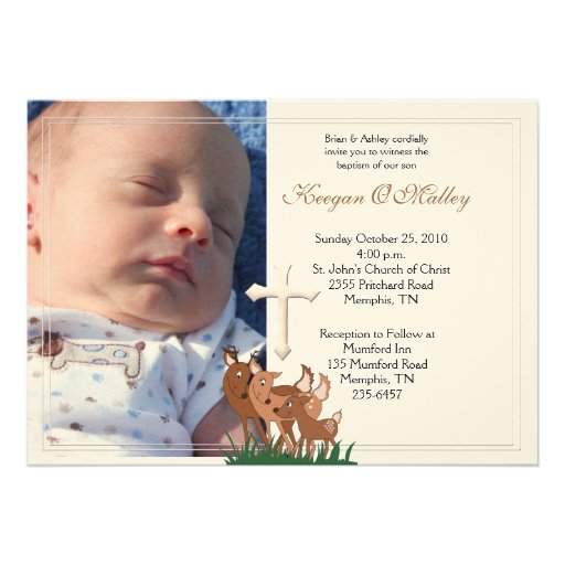 Invitation de famille de cerfs communs de photo du