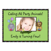 Invitation de fête d'anniversaire d'animaux