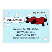 Invitation de fête d'anniversaire d'avion