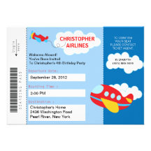 Invitation de fête d'anniversaire d'avion de carte