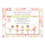 Invitation de fête d'anniversaire de ballerine