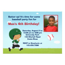 Invitation de fête d'anniversaire de base-ball
