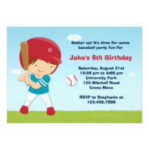 Invitation de fête d'anniversaire de base-ball