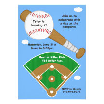 Invitation de fête d'anniversaire de base-ball