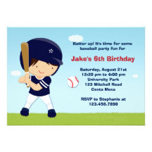 Invitation de fête d'anniversaire de base-ball