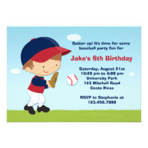 Invitation de fête d'anniversaire de base-ball