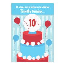 Invitation de fête d'anniversaire de base-ball