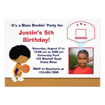 Invitation de fête d'anniversaire de basket-ball