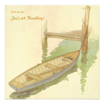 Invitation de fête d'anniversaire de bateau à rame