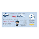 Invitation de fête d'anniversaire de billet d'avio