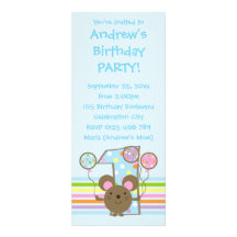 Invitation de fête d'anniversaire de bleu de souri
