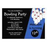 Invitation de fête d'anniversaire de bowling